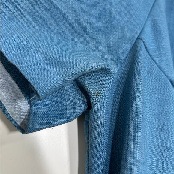 Vintage‎ 60s Blue Daisy Mini Dress Mod Cottagecore Floral Embroidery - Picture 6 of 13